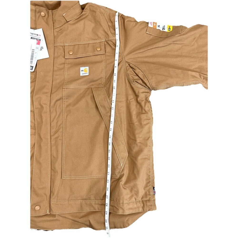 Carhartt 102182 Flame Resistant Full Swing Quick Duck Coat 3XL Reg CAT 3 Brown - Picture 8 of 13